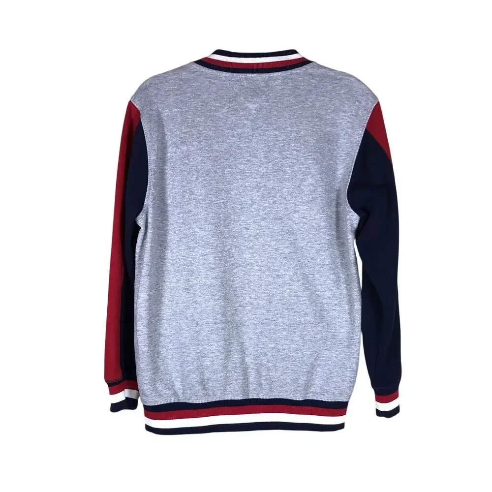 Tommy Hilfiger Varsity Jacket Boys XL 20 Gray Navy Letterman Zip Up Winter